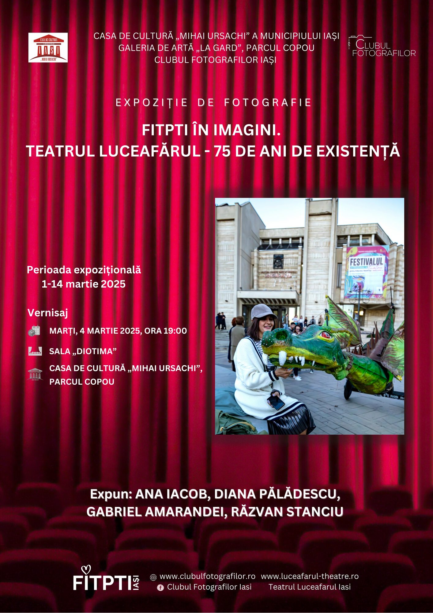 Afișul expoziției FITPTI în imagini. Teatrul Luceafărul – 75 de ani de existență